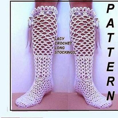 636 LACY FISH-NET CROCHET STOCKINGS