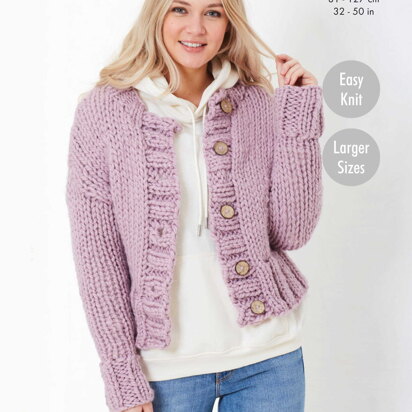 Ladies Round and V Neck Cardigans Knitted in King Cole Rosarium - 5752 - Downloadable PDF