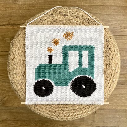 Theo's Tractor Crochet Wall Hanging