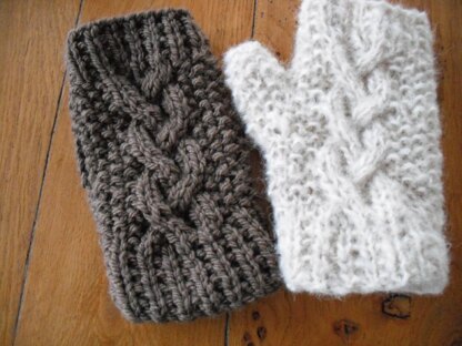 Yin and yang fingerless mitts