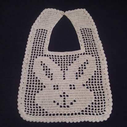 Filet Crochet Bib - Bunny