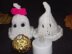 Cute Glowing Ghosts Halloween Ferrero or LED tealight cover DK knitting pattern easy 30mins knit