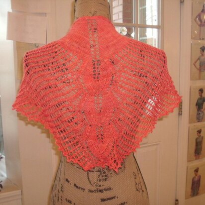 Painted Leaf Butterfly Shawl - knitting pattern