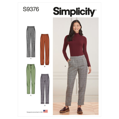 Simplicity Easy Sewing Pattern 8389, Long Pants, Pull-on, Shorts, Tie Belt,  Wide & Narrow Leg, Sizes 6 8 10 12 14, Fashion Sportswear, UNCUT 