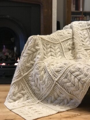 Cable Squares Afghan and Cushion Cover