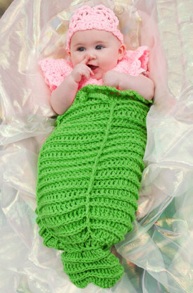 Baby Mermaid Cocoon in Red Heart Comfort - LW4485EN - Downloadable PDF