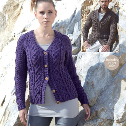 Cardigans in Sirdar Wool Rich Aran - 7186