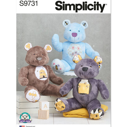 Simplicity Stuffed Bear by Carla Reiss Design S9731 - Sewing Pattern