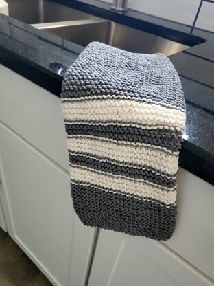 Garter Stitch Striped Dish Towel