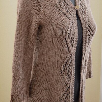 #175 Diamonds and Lace Top-Down Cardigan