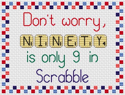 Scrabble 90 Cross Stitch PDF Pattern