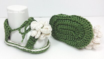 Crochet Baby Green Sandals