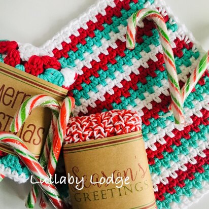 Candy Cane Dishcloth