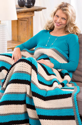 Through Thick & Thin Throw in Red Heart Classic Solids - LW3281 - Downloadable PDF