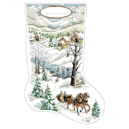 Winter Scene Stocking - PDF