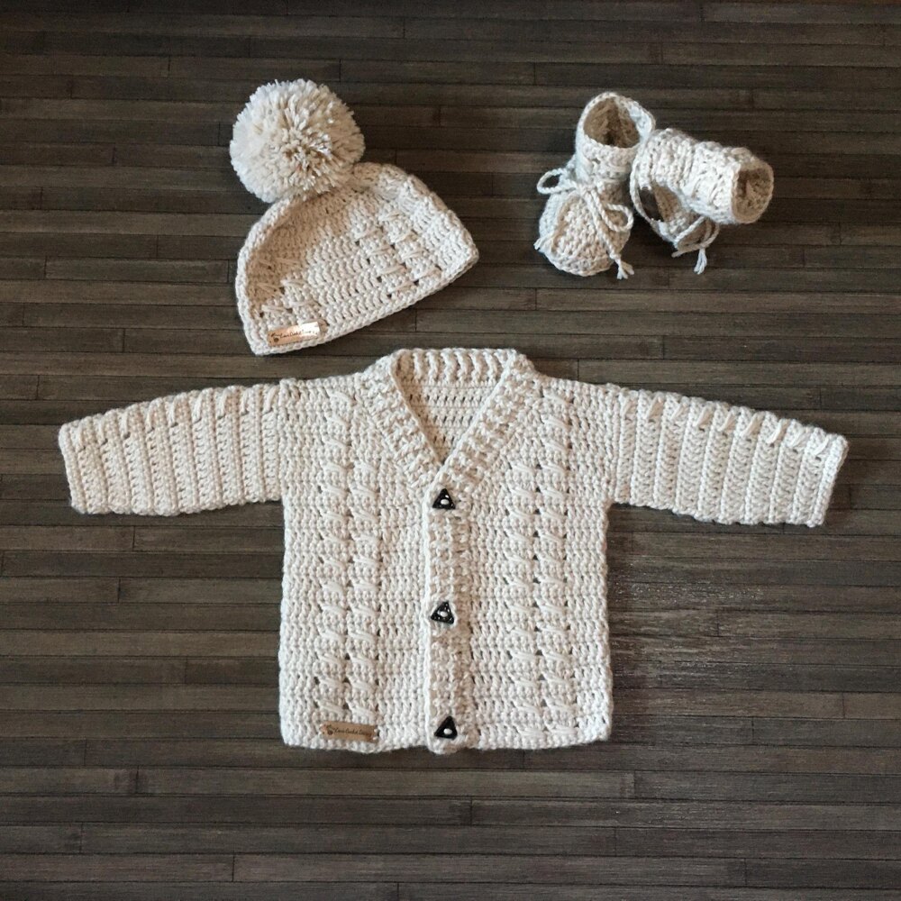 Crochet newborn discount baby boy cardigan