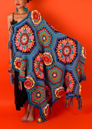 Casa Kahlo Blanket - Free Crochet Pattern For Home in Paintbox Yarns Simply Chunky