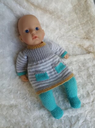 Knitted baby deals doll clothes