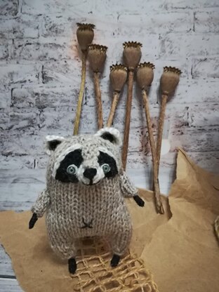 Toy Little Cute Raccoon 11 Inch With Mushroom House For Kids Room