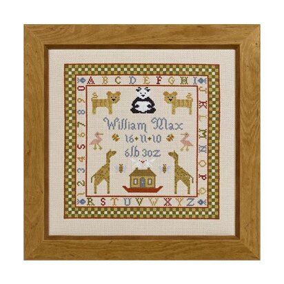 Historical Sampler Company Two By Two Birth Sampler - Downloadable PDF