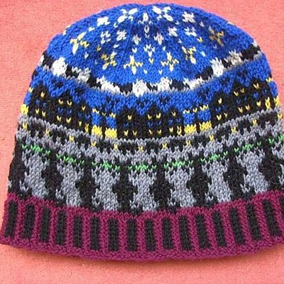 Night cat beanie - knitting pattern