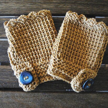 Sweet Waffle Fingerless Mitts