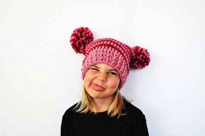 The Crochet Square Pom Pom Hat