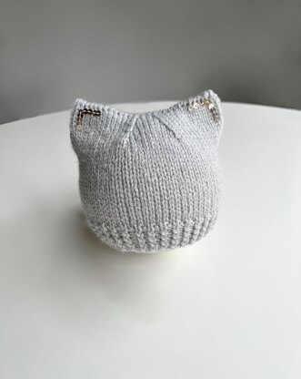 Silver Kitten Hat