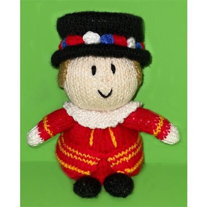 Royal Beefeater Guard choc orange cover /16cm toy - knitting pattern