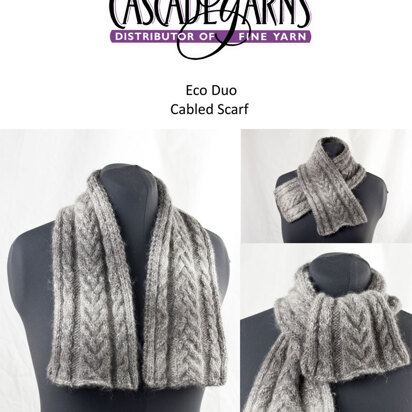 Cabled Scarf in Cascade Eco Duo - W256 - Free PDF