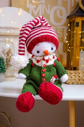 Knitting Pattern Doll Clothes - Outfit Christmas Pajama
