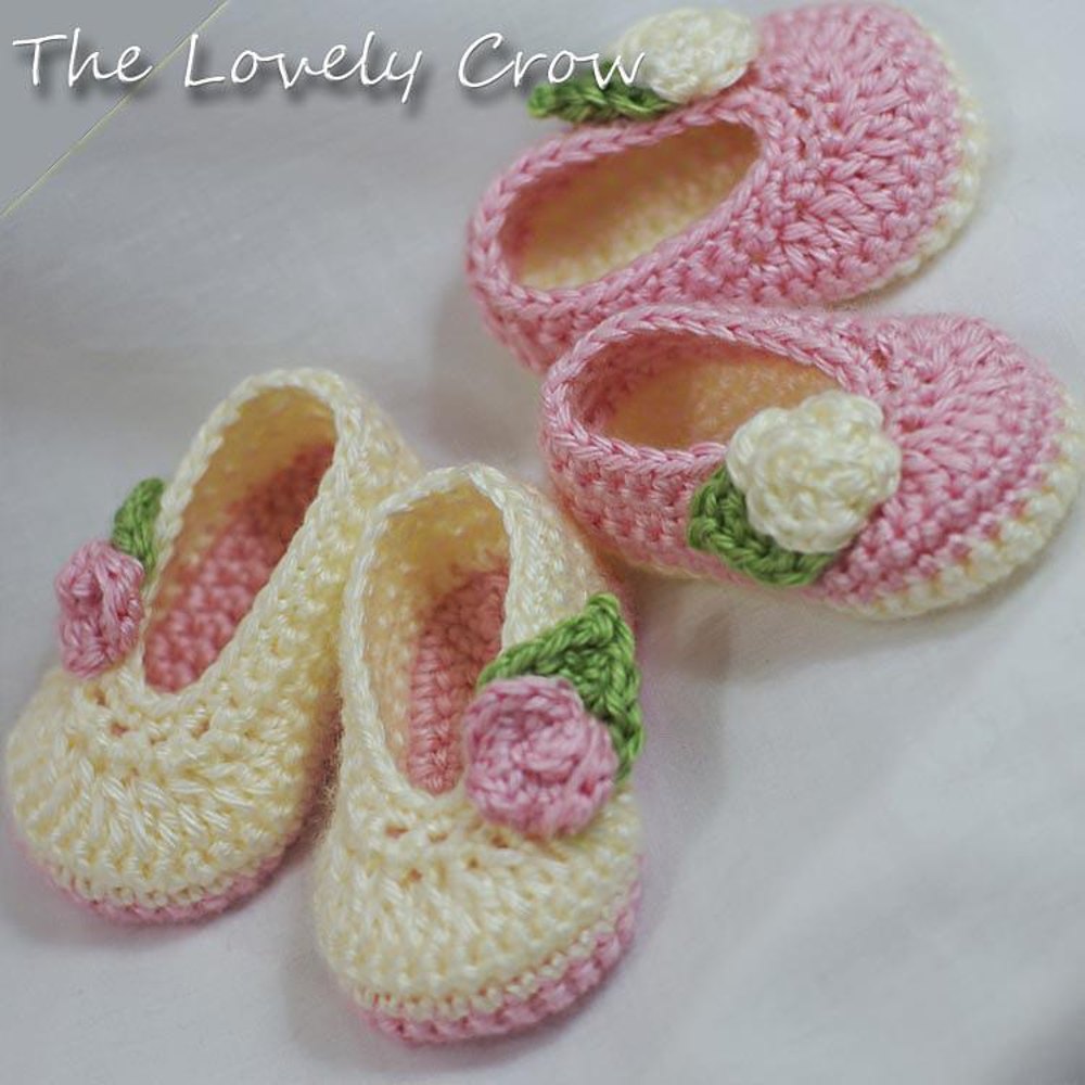 Baby Rosey Ballet Slippers Crochet pattern by Elizabeth Alan