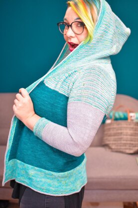 Hoodie Strickjacke