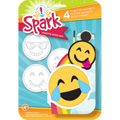 American Crafts Spark Plaster Magnet Kit - Goofy Emoji