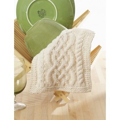 Celtic Cables Dishcloth in Lily Sugar 'n Cream Solids