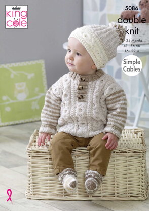 Sweaters, Hats & Socks in King Cole DK - 5086pdf - Downloadable PDF