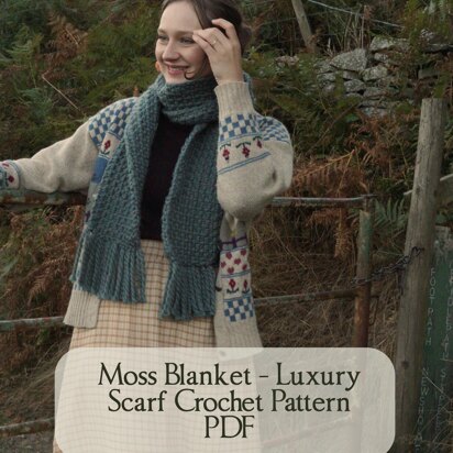 Moss Blanket - Luxury Scarf Crochet Pattern