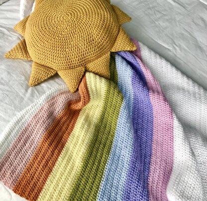 Rainbow Blanket and Sun Pillow Pattern