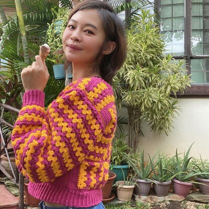 Electric Granny Square Sweater