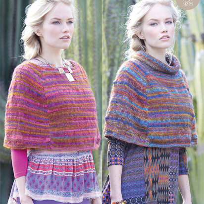 Round Neck and Stand Up Neck Ponchos in Sirdar Divine - 7329 - Downloadable PDF