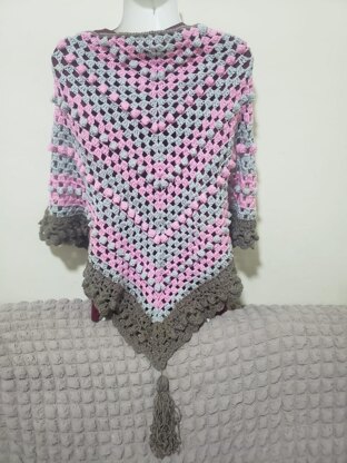 Triangular Popcorn Shawl