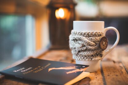 Knit Cup Cozy, Cabled Cup Cozy, Cabled Coffee Cozy, Coffee Sleeve