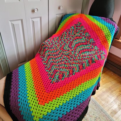 Neon Vortex Afghan