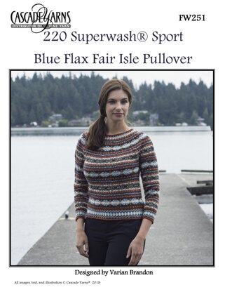 Blue Flax Fair Isle Pullover in Cascade Yarns 220 Superwash® Sport - FW251 - Free PDF