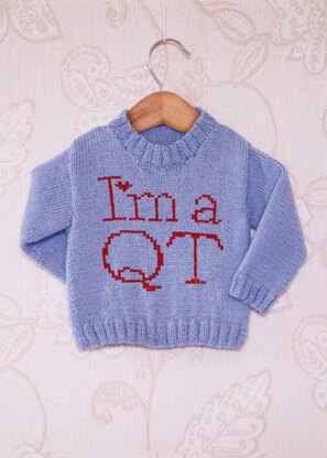 Intarsia - I'm a QT Chart - Childrens Sweater