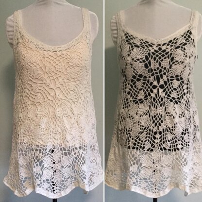 Floral Lace Tunic Tank Top