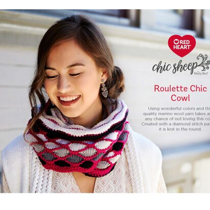 Roulette Chic Cowl in Red Heart Chic Sheep - LW6912 - Downloadable PDF