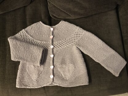 Heart pattern cardigan