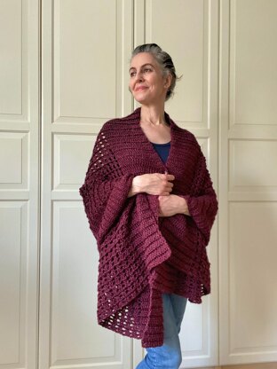 Easy Wrap Shawl Crochet Pattern: Wrapped In Red Wrap Shawl