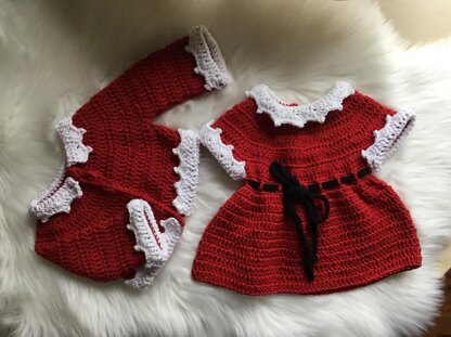 Santa Baby Dress & Cardigan Set N 338